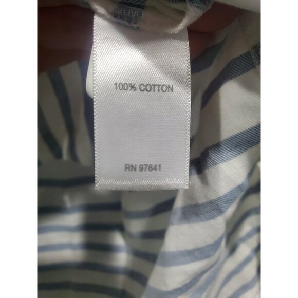 J. Jill Women's Button Front Top White Gray Striped Tunic Long-sleeved Sz S Tall - Picture 12 of 15